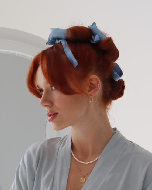 Papiloty jedwabne Mexmo - Baby Blue 3 szt.