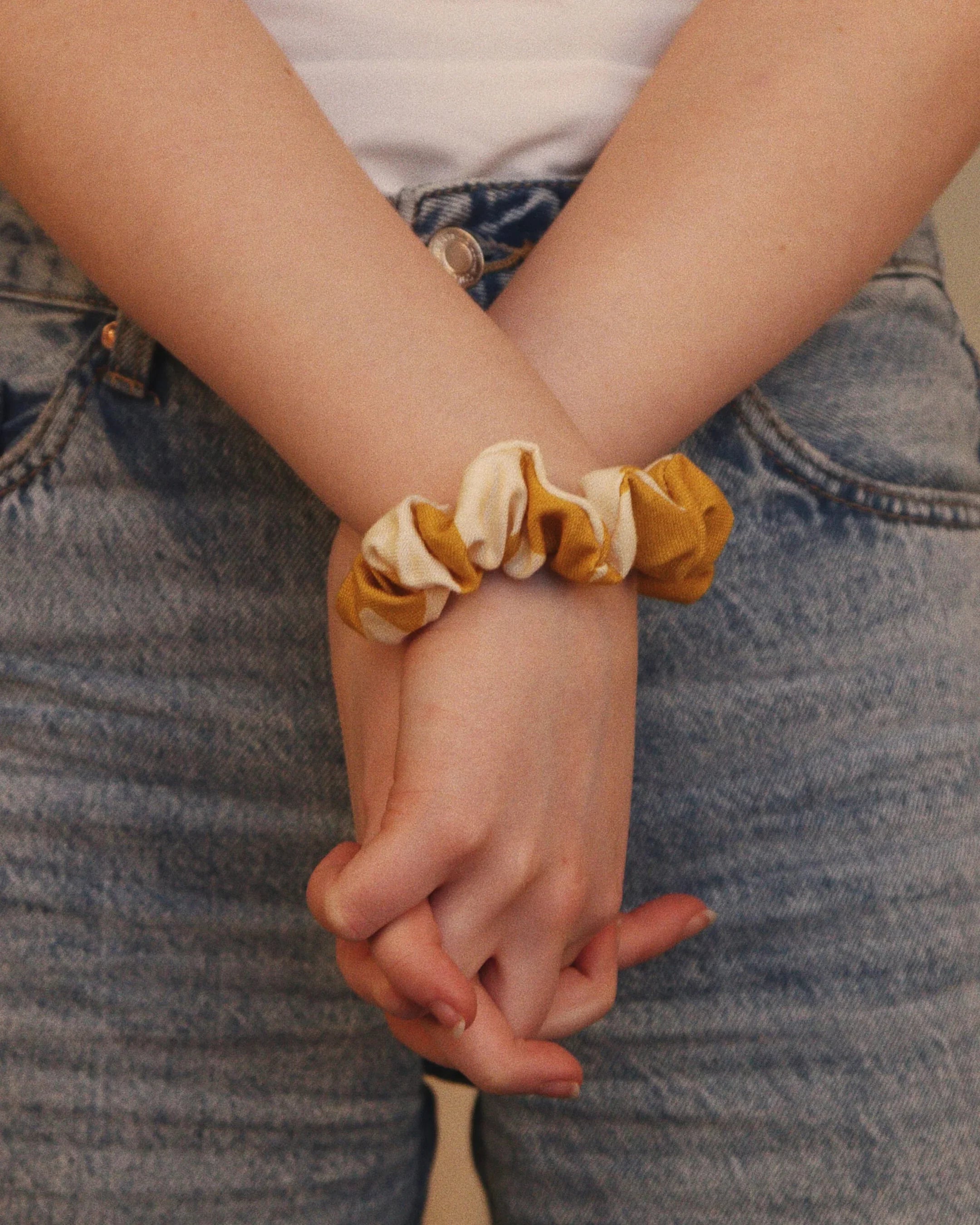 Scrunchie bambusowe MINI hejo "Miodowe Lata"