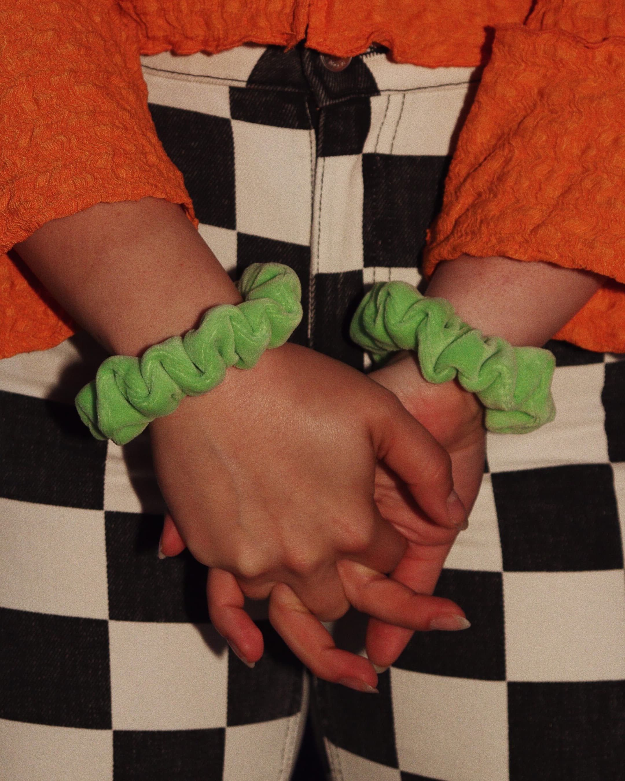 Scrunchie welurowe MINI hejo "Good Luck"