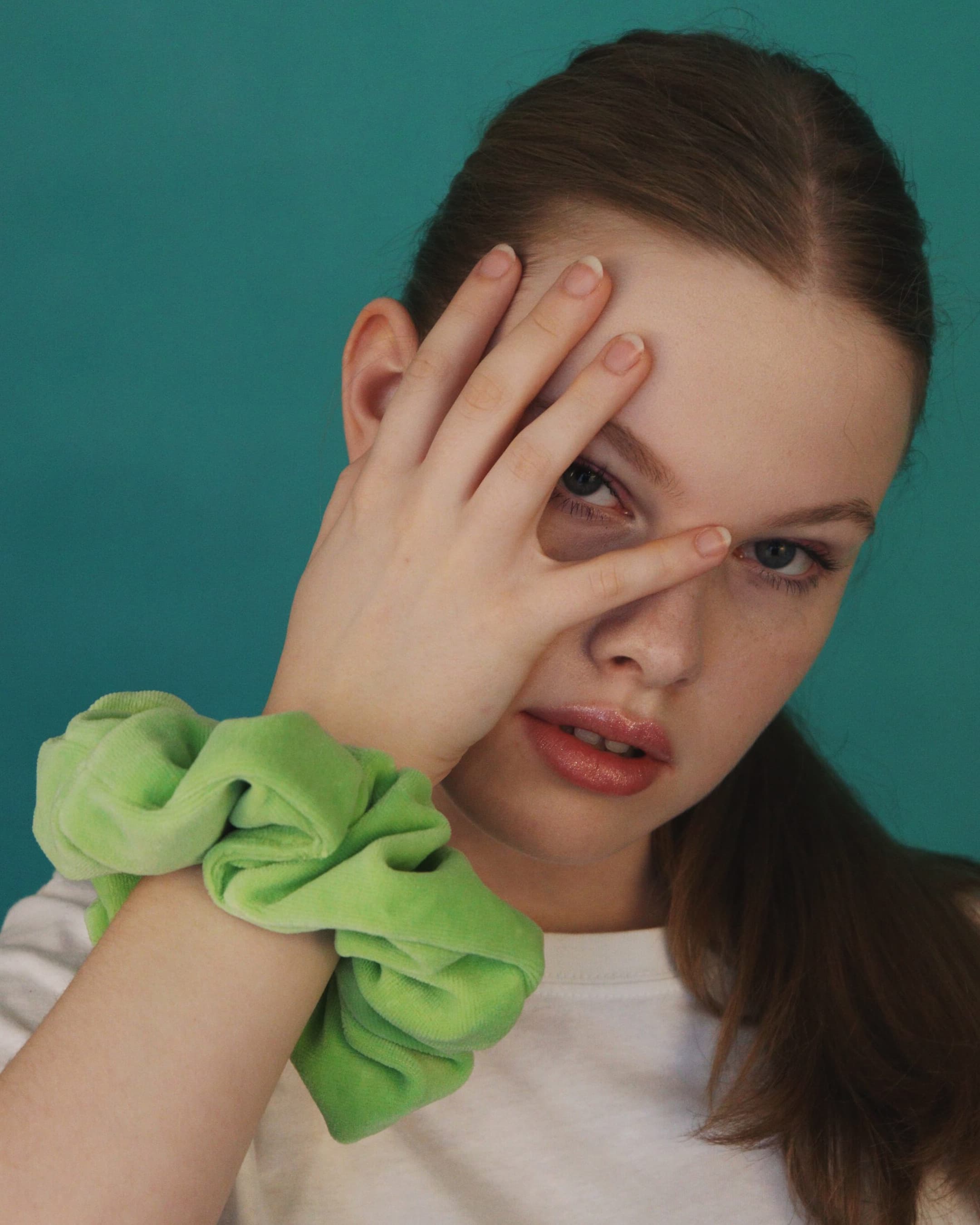Scrunchie welurowe hejo "Good Luck"