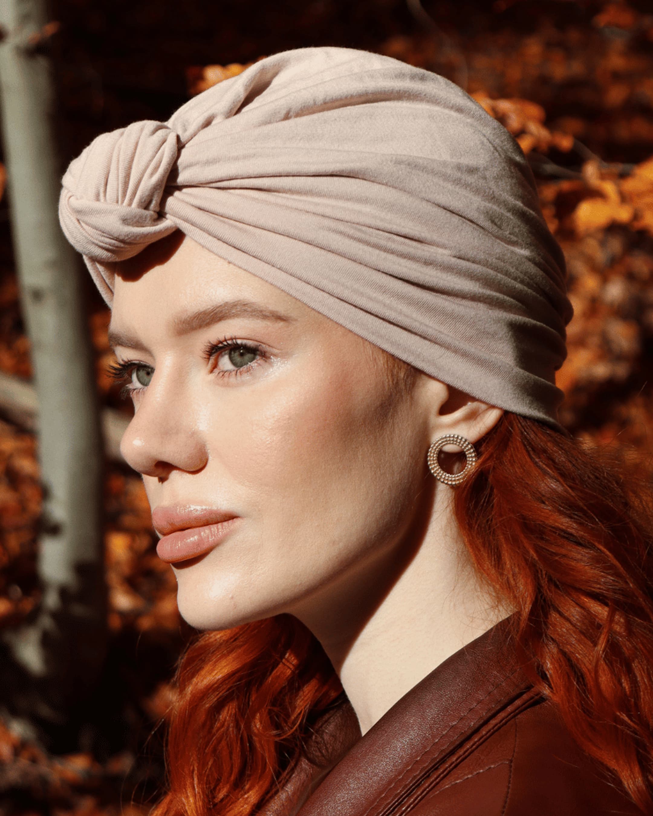 Turban z węzłem hejo "Latte"