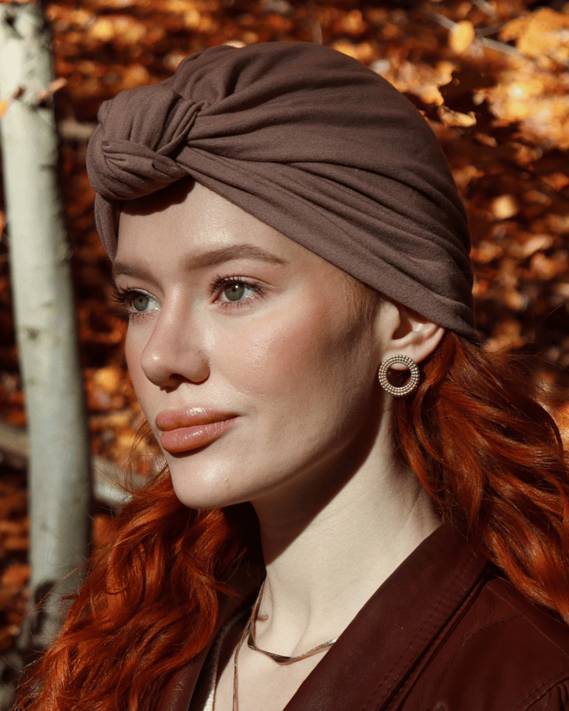 Turban z węzłem hejo "Mocha"