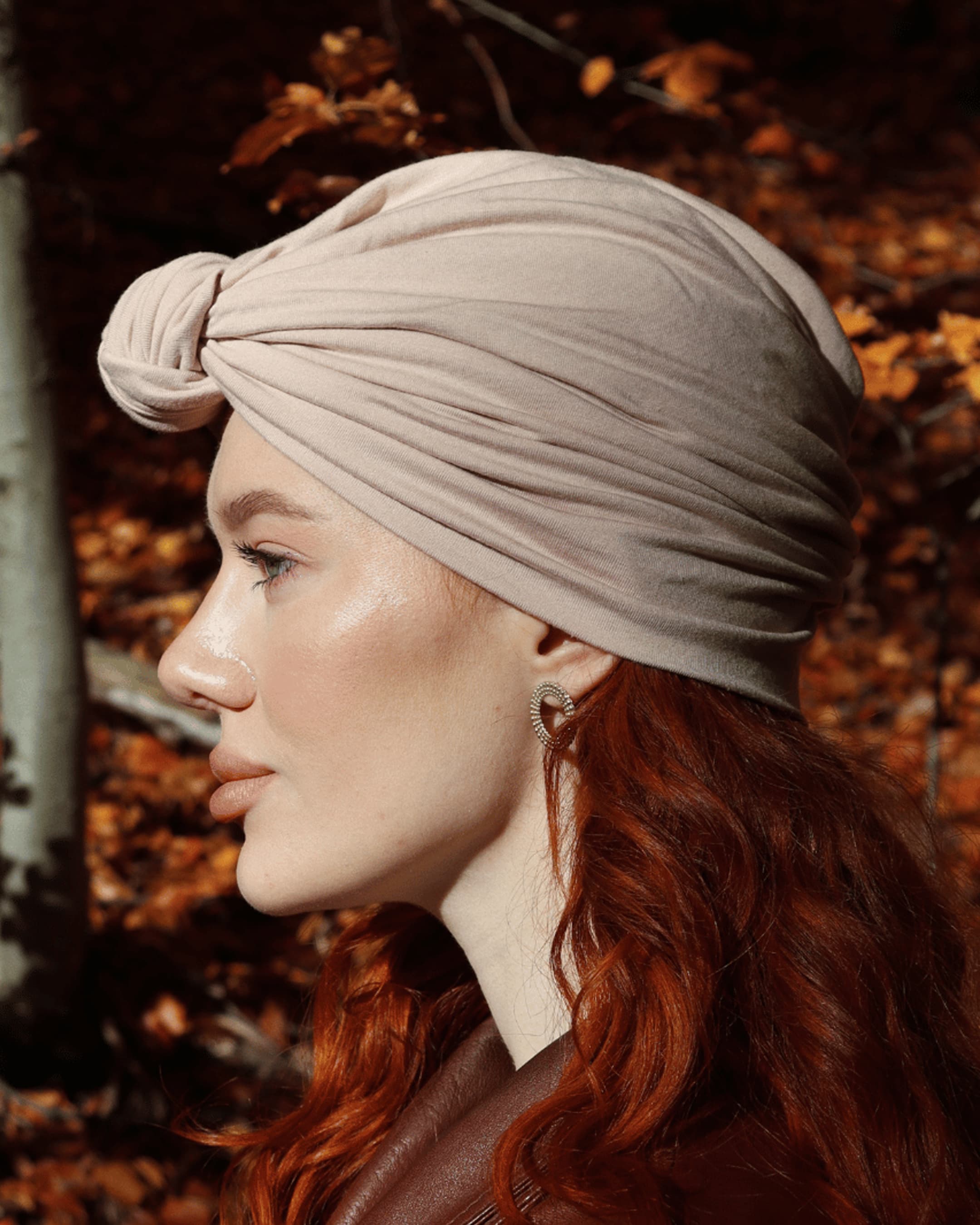 Turban z węzłem hejo "Latte"