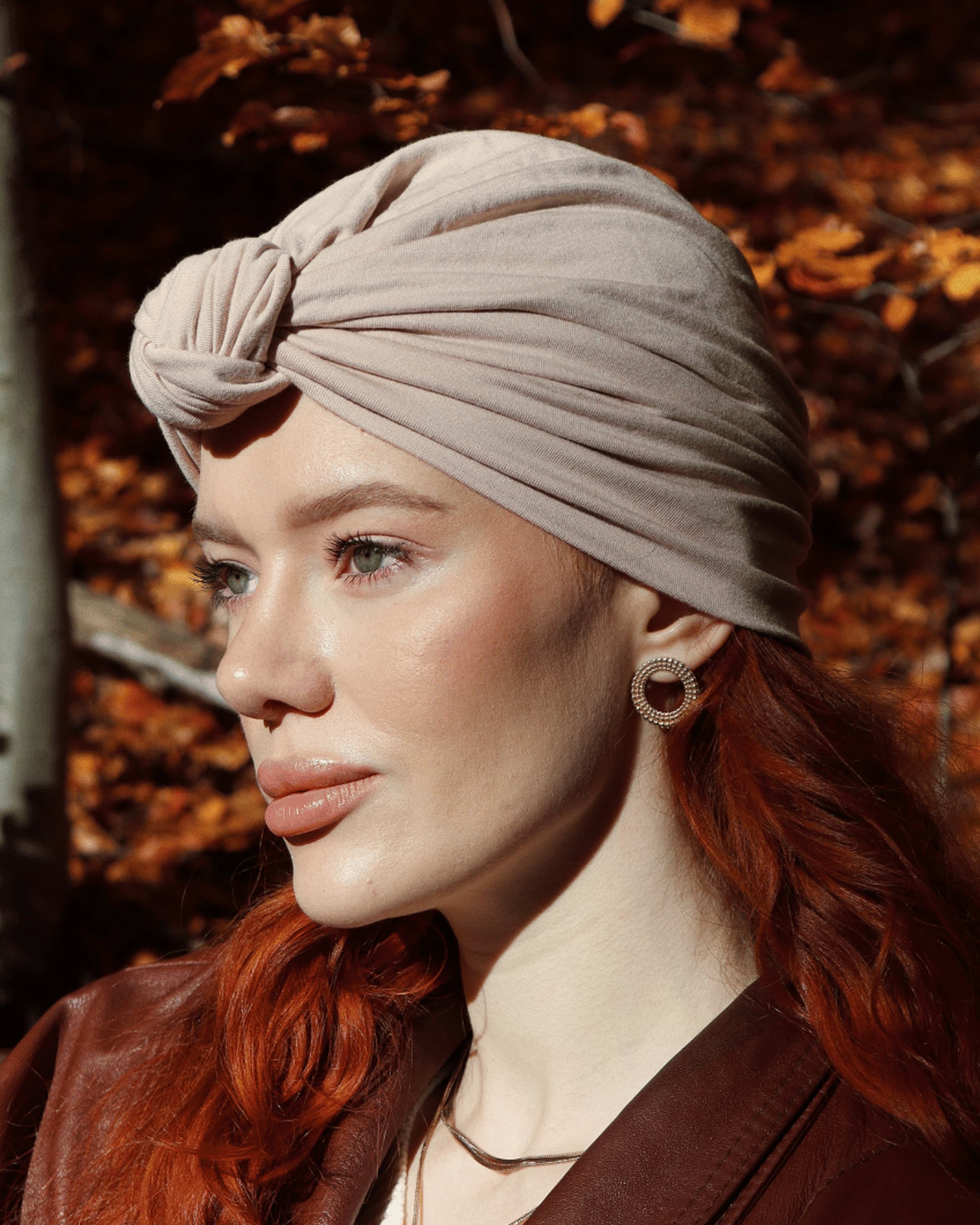 Turban z węzłem hejo "Latte"