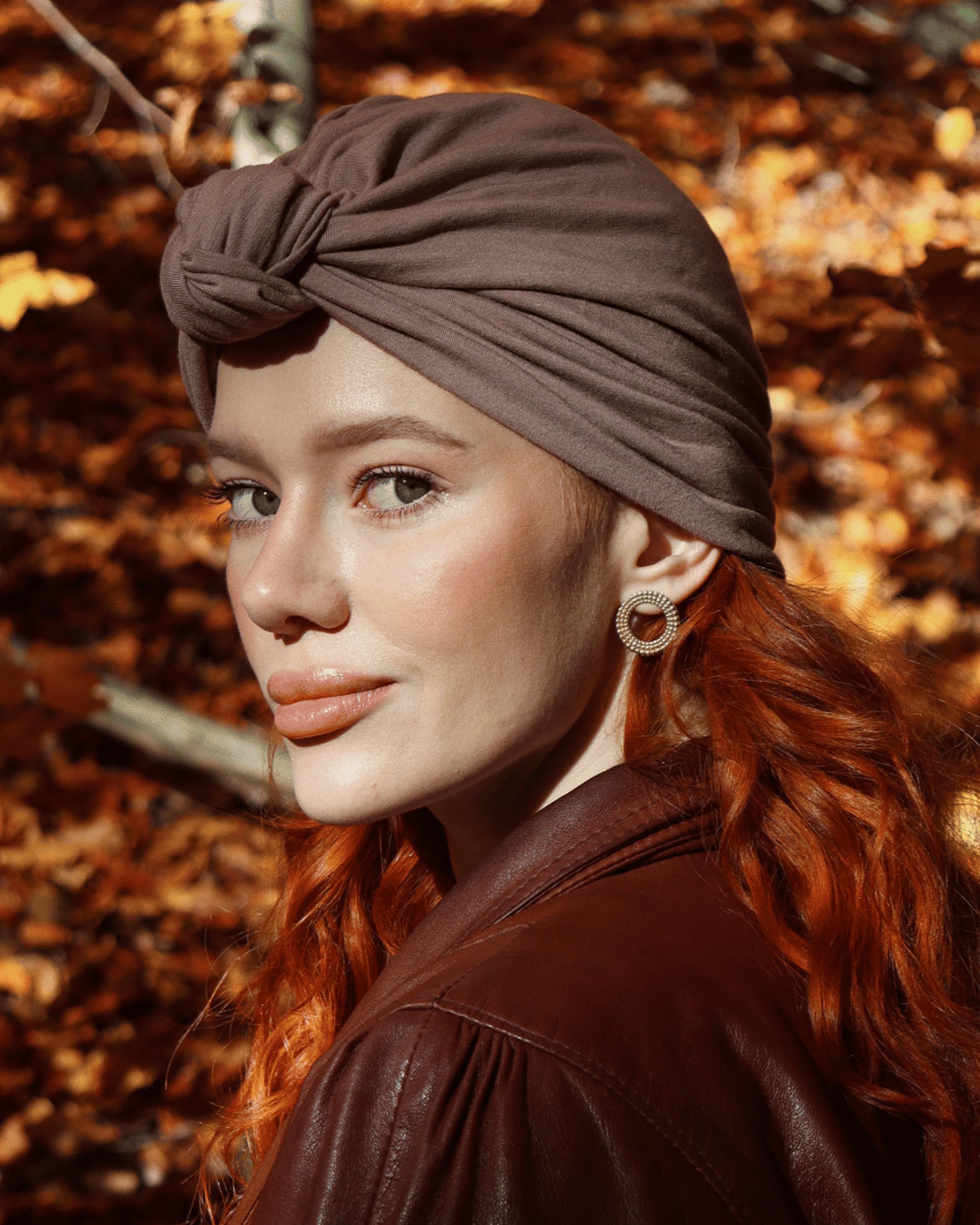 Turban z węzłem hejo "Mocha"