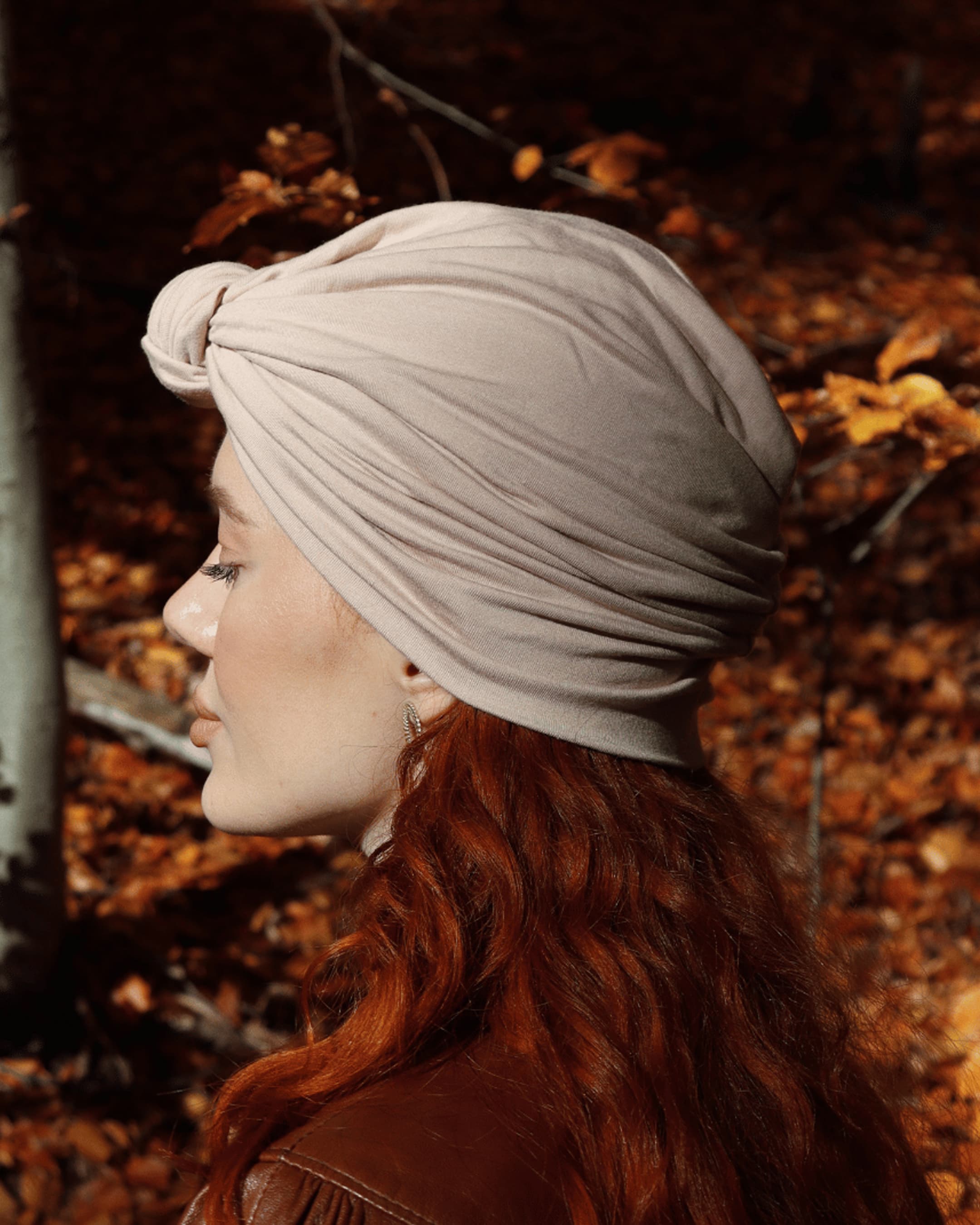 Turban z węzłem hejo "Latte"