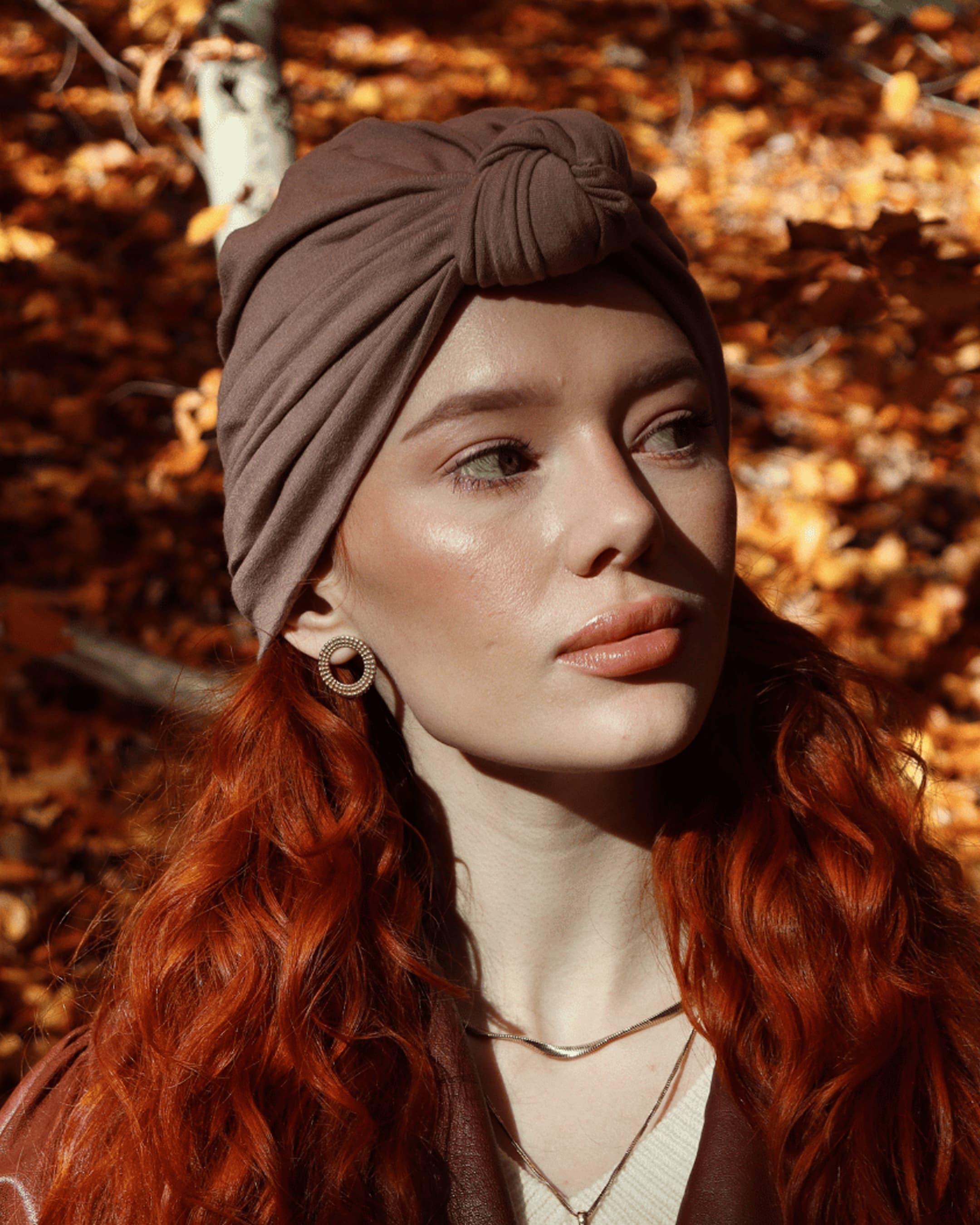 Turban z węzłem hejo "Mocha"