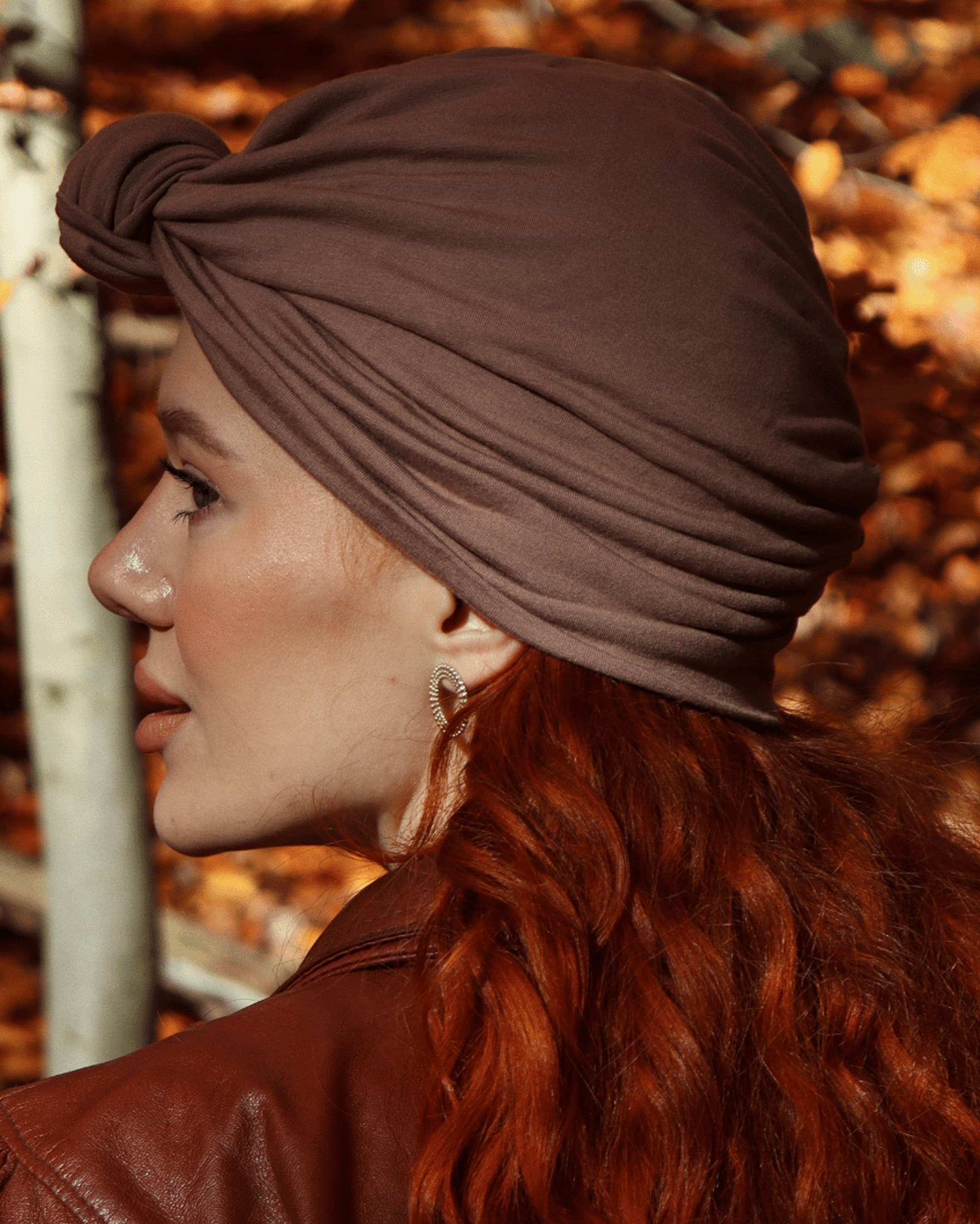 Turban z węzłem hejo "Mocha"