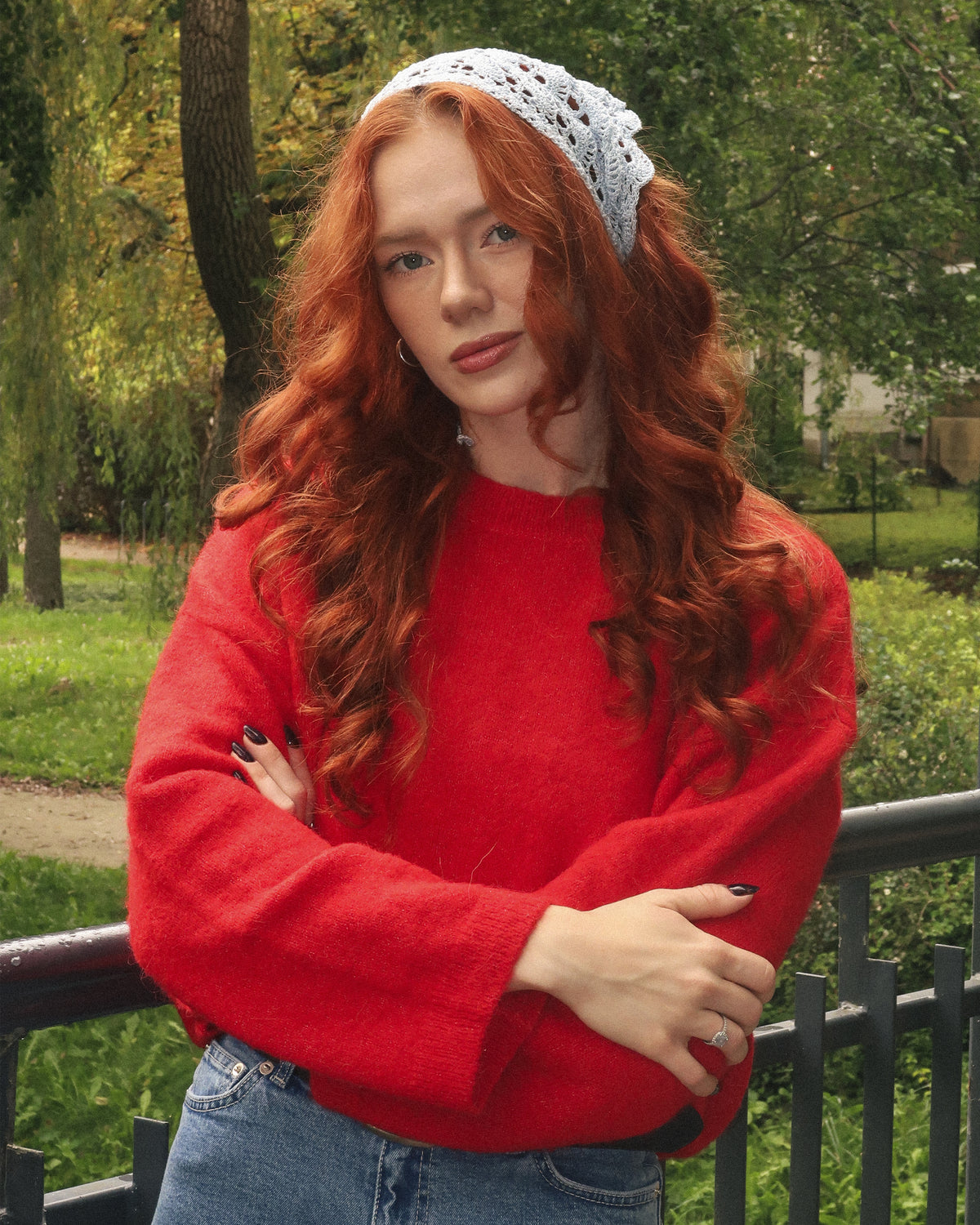 Bandana - chusta koronkowa hejo Niebo, zdjęcie 1